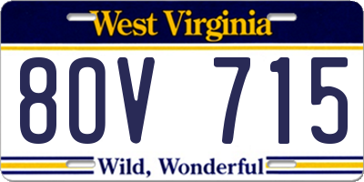 WV license plate 8OV715