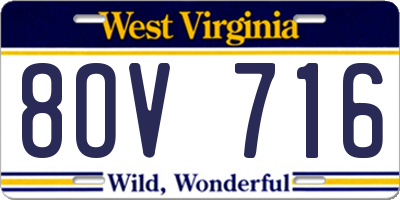 WV license plate 8OV716