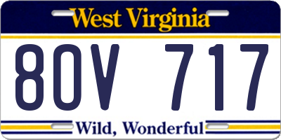 WV license plate 8OV717
