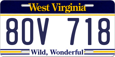 WV license plate 8OV718