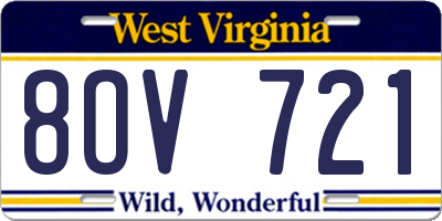 WV license plate 8OV721