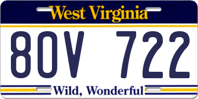 WV license plate 8OV722