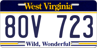 WV license plate 8OV723
