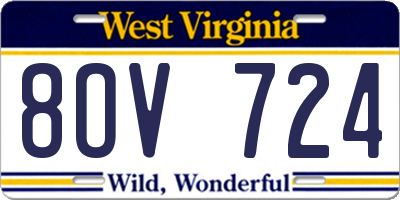 WV license plate 8OV724