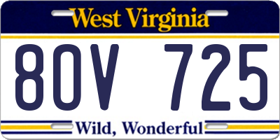 WV license plate 8OV725