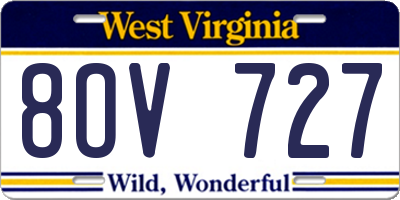 WV license plate 8OV727