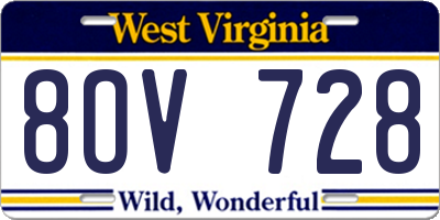 WV license plate 8OV728