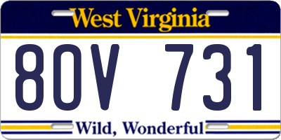 WV license plate 8OV731