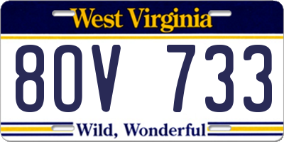 WV license plate 8OV733