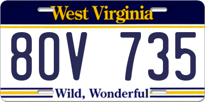 WV license plate 8OV735