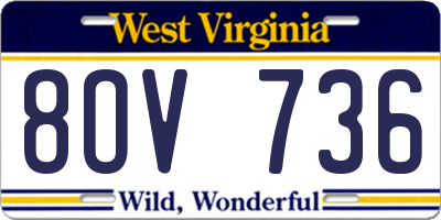 WV license plate 8OV736