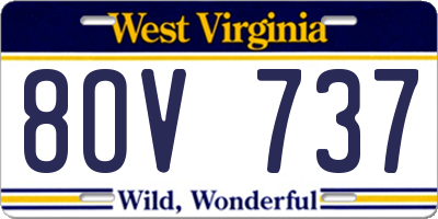WV license plate 8OV737