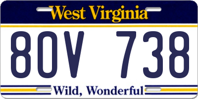 WV license plate 8OV738