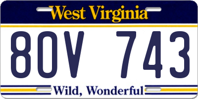 WV license plate 8OV743