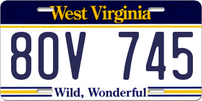 WV license plate 8OV745