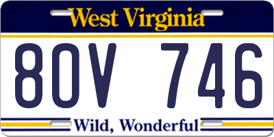WV license plate 8OV746