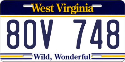 WV license plate 8OV748
