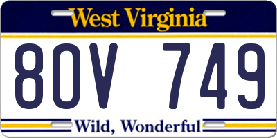 WV license plate 8OV749