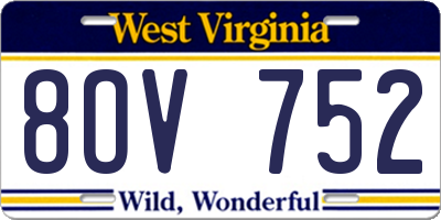 WV license plate 8OV752