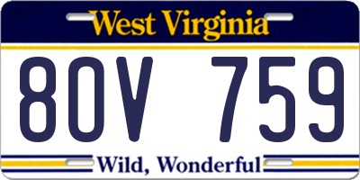 WV license plate 8OV759