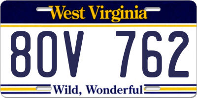 WV license plate 8OV762