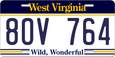 WV license plate 8OV764