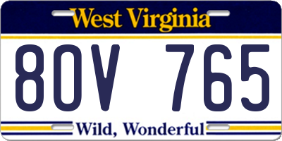 WV license plate 8OV765