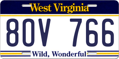 WV license plate 8OV766