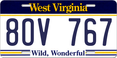 WV license plate 8OV767