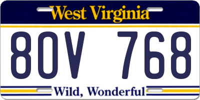 WV license plate 8OV768