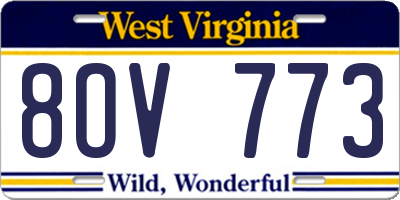 WV license plate 8OV773