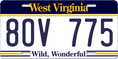 WV license plate 8OV775