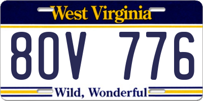 WV license plate 8OV776