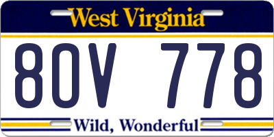 WV license plate 8OV778