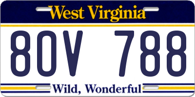 WV license plate 8OV788
