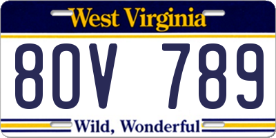 WV license plate 8OV789