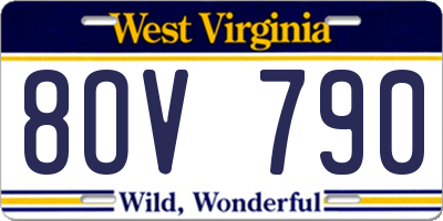 WV license plate 8OV790