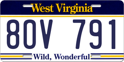 WV license plate 8OV791