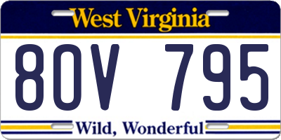 WV license plate 8OV795
