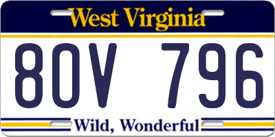 WV license plate 8OV796