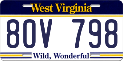 WV license plate 8OV798