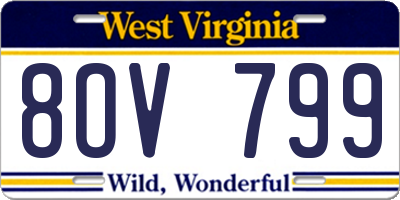 WV license plate 8OV799