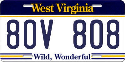 WV license plate 8OV808