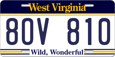 WV license plate 8OV810