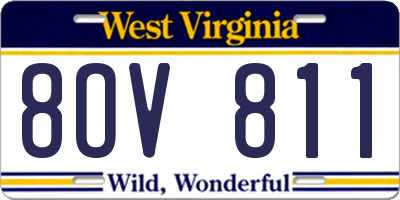 WV license plate 8OV811