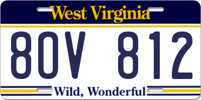 WV license plate 8OV812