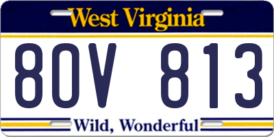 WV license plate 8OV813