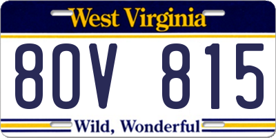 WV license plate 8OV815