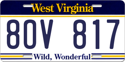 WV license plate 8OV817