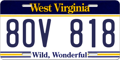 WV license plate 8OV818
